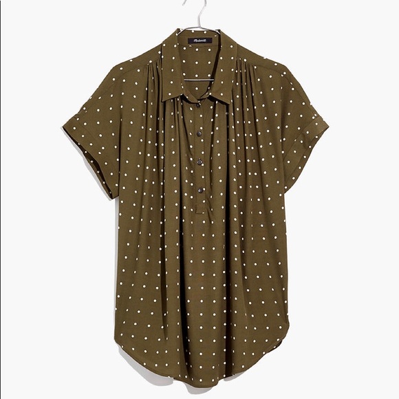 Madewell Tops - NWOT Madewell Central Drapey Popover Grid Dot